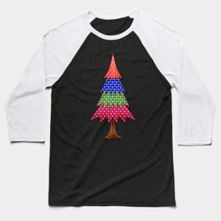 Merry Christmas Colorful Tree Baseball T-Shirt